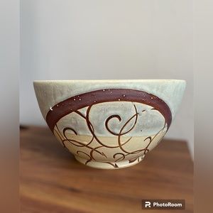 Liz Kinder Abstract Art Pottery Large Decor/Serving Bowl/Dish Summer 2002